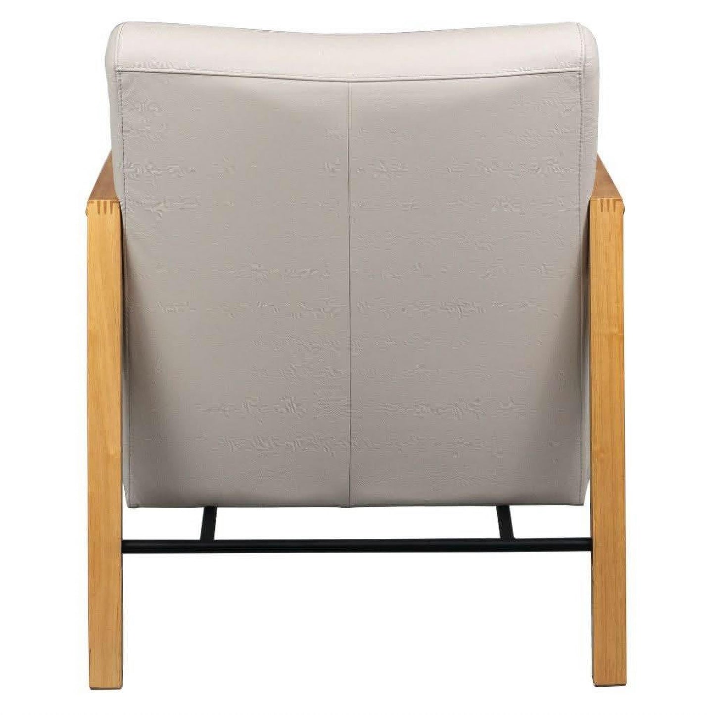 Atticus Contemporary Buffalo Leather Armchair in Wheat - Chocolate Wood