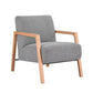 Atticus Contemporary Fabric Armchair in Grey - Chocolate Wood