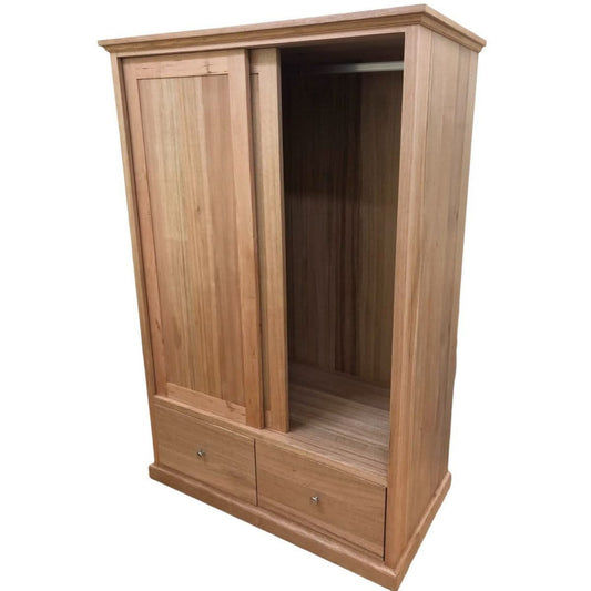 AUSTRALIAN CUSTOM-MADE FELIX SLIDING DOORS WARDROBE HANGING SPACE IN TASSIE OAK