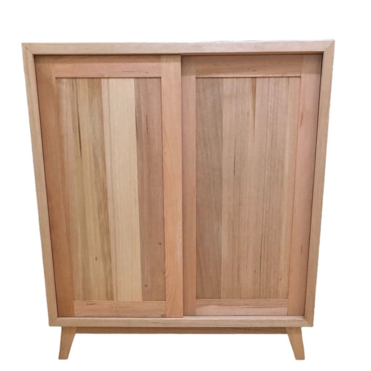 AUSTRALIAN CUSTOM-MADE LENNIE RETRO STYLE SLIDING DOORS CABINET IN TASSIE OAK - MyChocolateWood