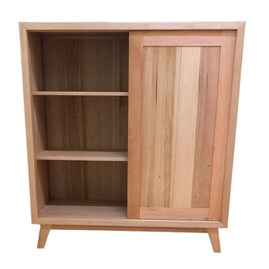 AUSTRALIAN CUSTOM-MADE LENNIE RETRO STYLE SLIDING DOORS CABINET IN TASSIE OAK - MyChocolateWood