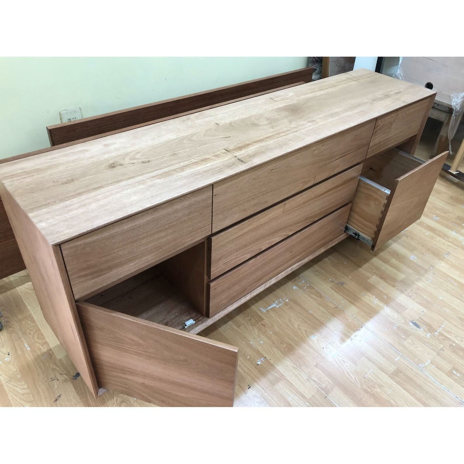AUSTRALIAN CUSTOM-MADE MONACO SIDEBOARD WITH A FILING CABINET (5 DRAWERS + 1 FILING CABINET + 1 DOOR)  - MyChocolateWood