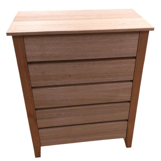 AUSTRALIAN CUSTOM-MADE SOLID MARGIE VICTORIAN ASH 5 DRAWER TALLBOY NONTOXIC