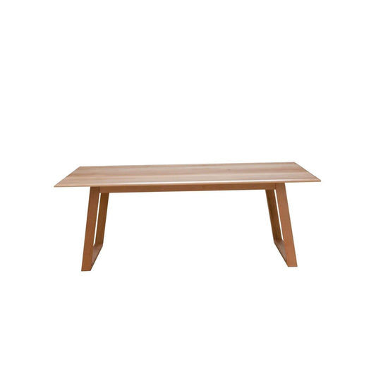 Natural wood Avalon dining table by MyChocolateWood, 210cm length with a sleek, modern design and smooth finish.