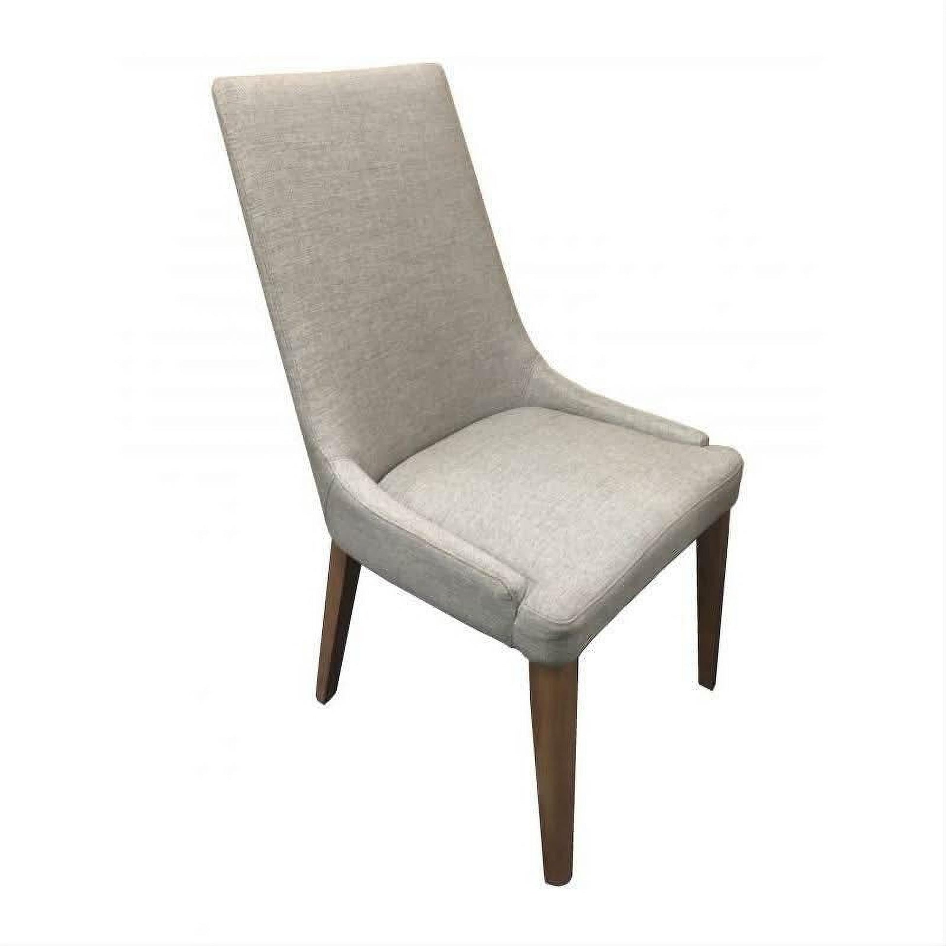 Avalon Fabric Dining Chair in Taupe - Chocolate Wood