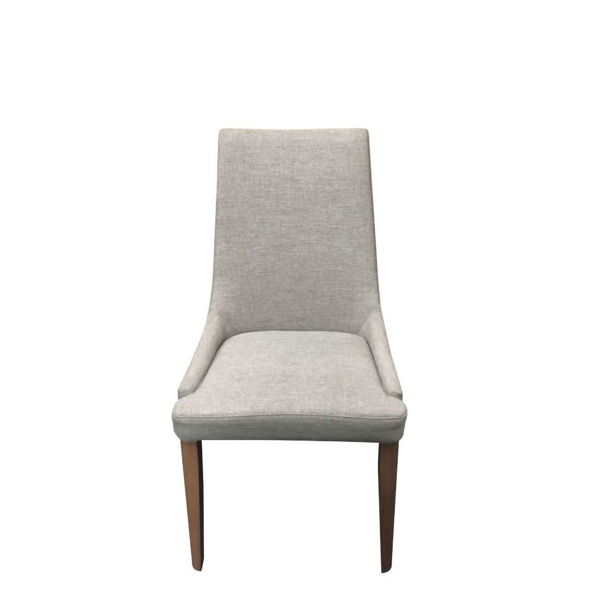Avalon Fabric Dining Chair in Taupe - Chocolate Wood