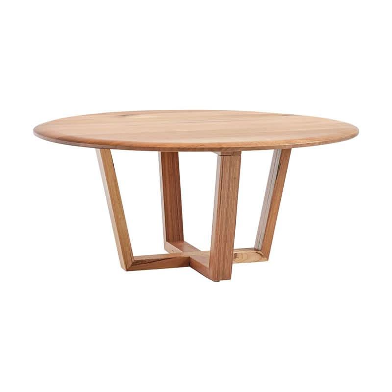 MyChocolateWood Avalon round coffee table with 95cm diameter, featuring a sleek wooden surface and modern design.