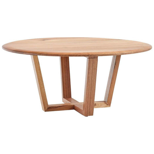 MyChocolateWood Avalon round coffee table with 95cm diameter, featuring a wooden finish and modern design.