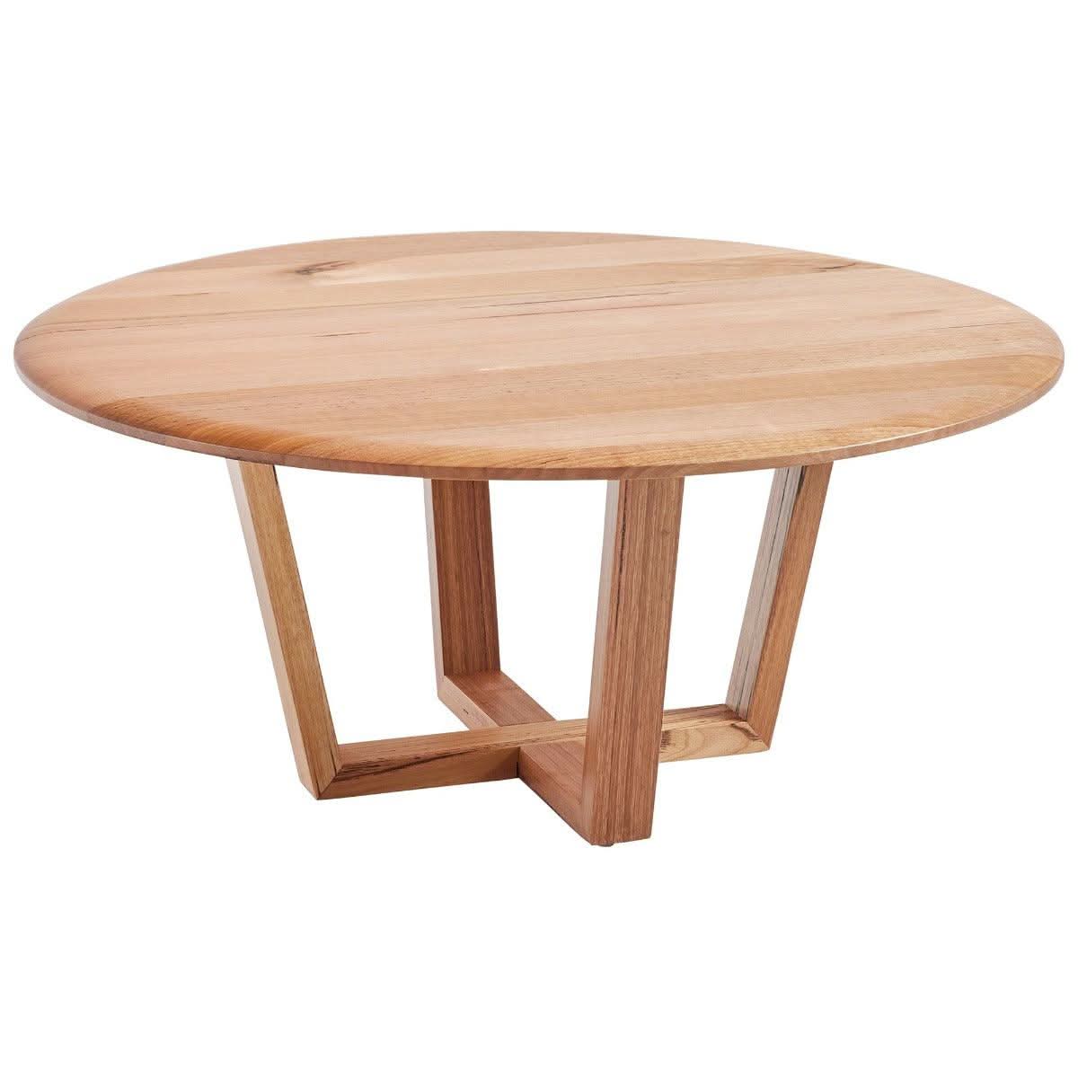 MyChocolateWood Avalon round coffee table with 95cm diameter, wooden top and modern design.