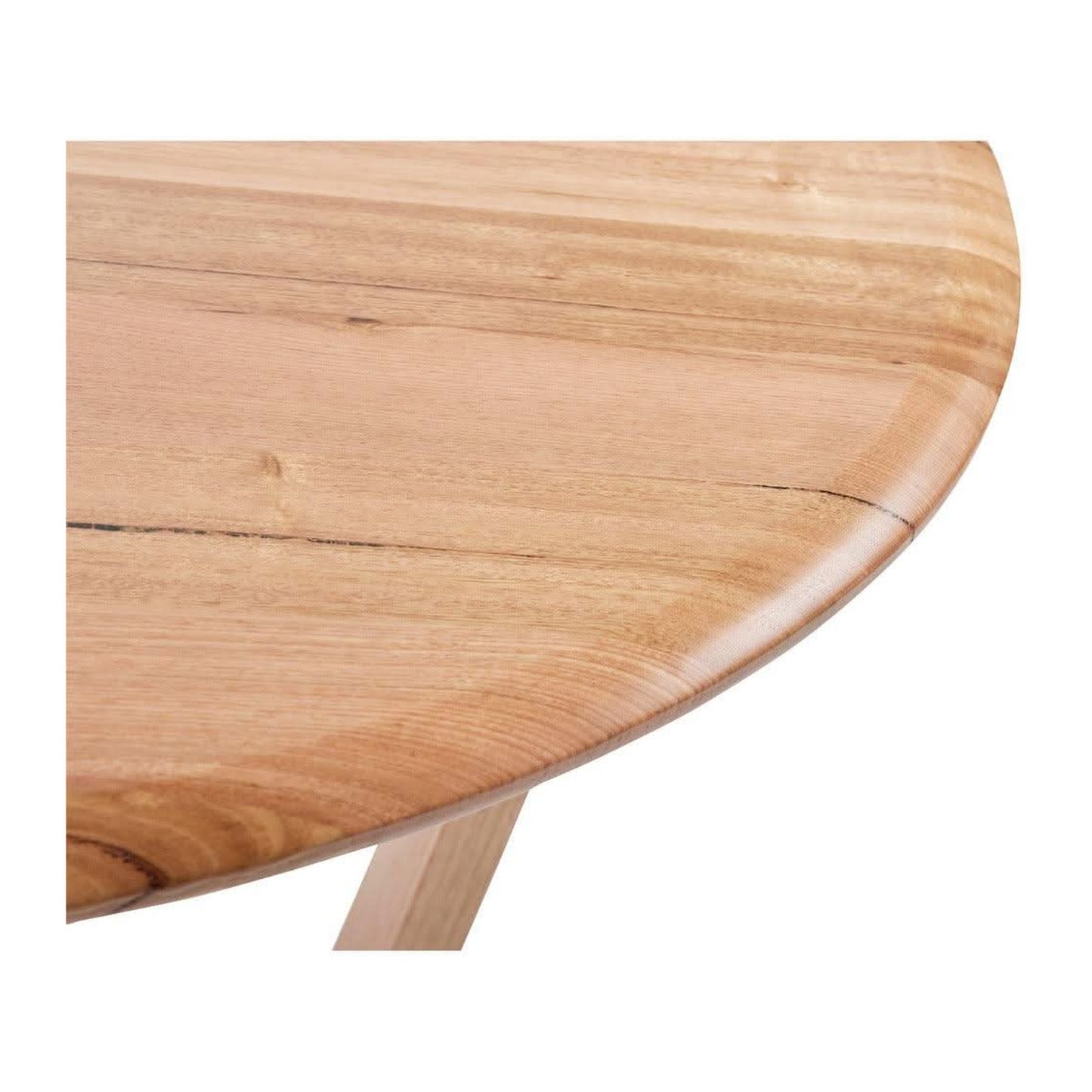 Round Avalon coffee table by Chocolate Wood with 95cm diameter, featuring a smooth wooden surface and modern design.