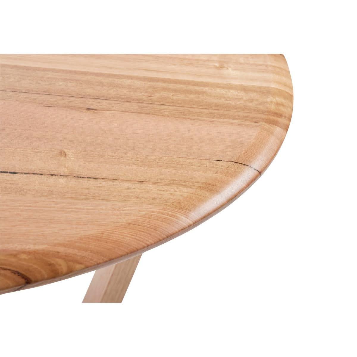 Round Avalon coffee table by MyChocolateWood with 95cm diameter, featuring a smooth wooden surface and modern design.