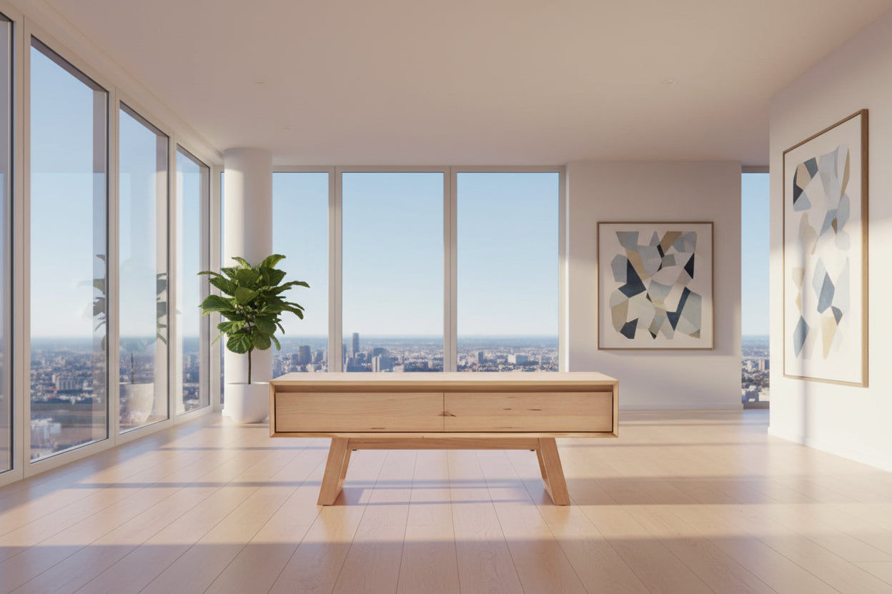 AVALON SOLID TASSIE OAK COFFEE TABLE 120CM - MyChocolateWood