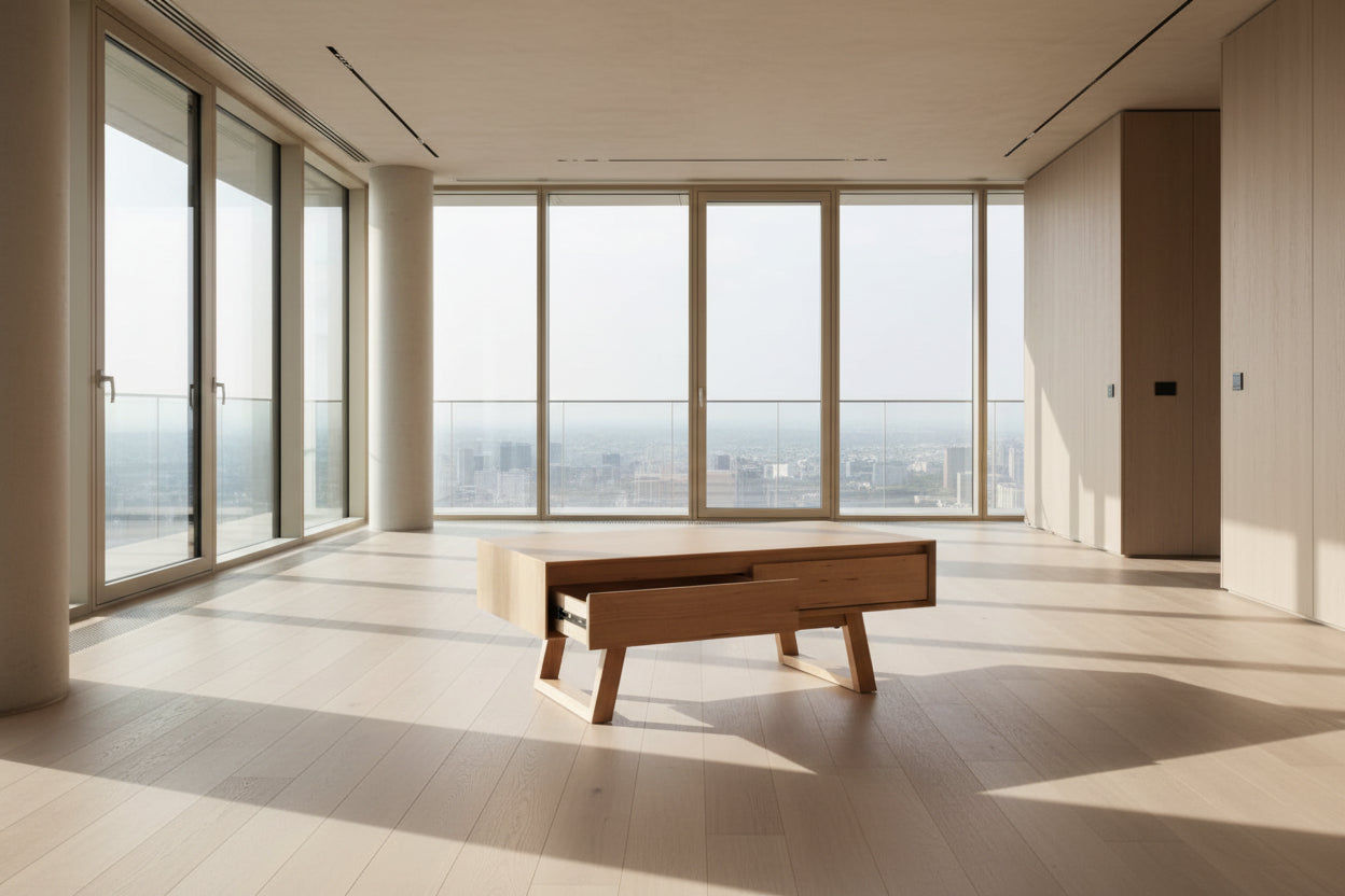 AVALON SOLID TASSIE OAK COFFEE TABLE 120CM - MyChocolateWood