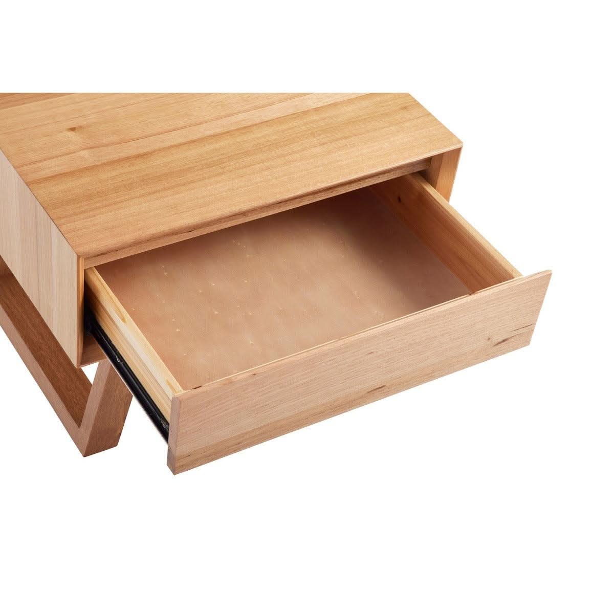Solid Tassie Oak square lamp table by MyChocolateWood featuring a sleek, minimalist design perfect for living room or side table use.