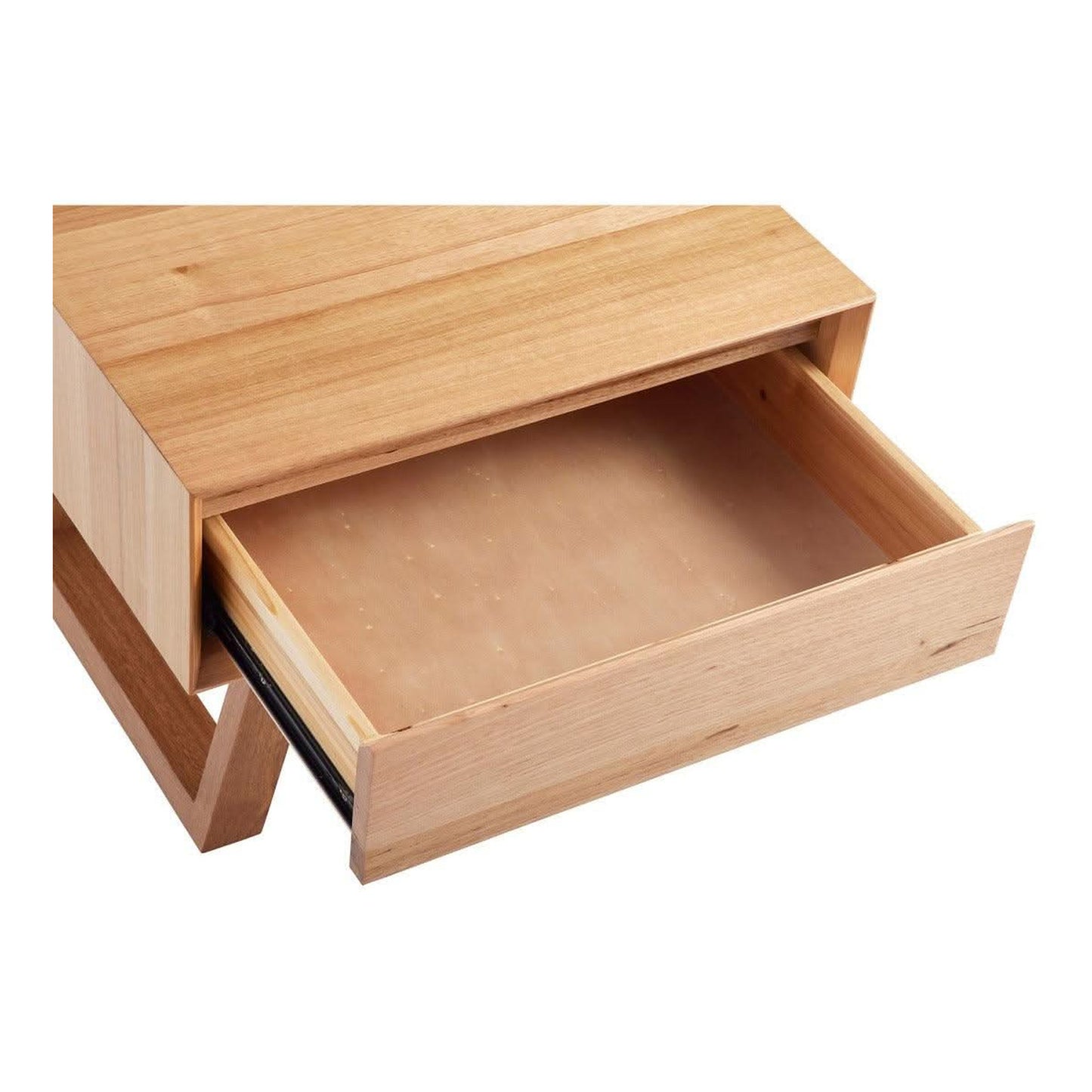 Solid Tassie Oak square lamp table by Chocolate Wood featuring a sleek, minimalist design perfect for living room or side table use.