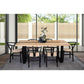 AXWYN SOLID RUBBERWOOD 7 PIECE DINING SET NATURAL/BLACK DINING TABLE & 6 CHAIRS - MyChocolateWood