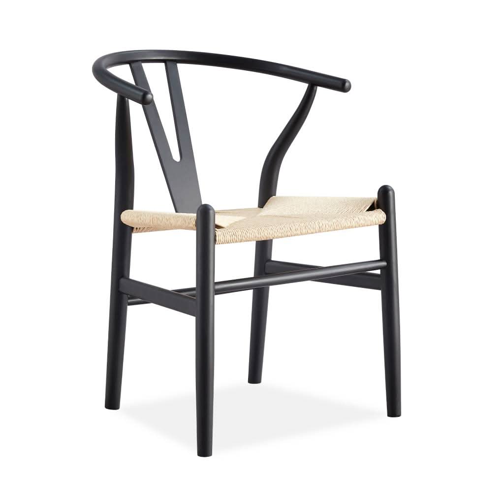 AXWYN SOLID RUBBERWOOD 7 PIECE DINING SET NATURAL/BLACK DINING TABLE & 6 CHAIRS - MyChocolateWood