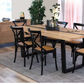 AXWYN  SOLID RUBBERWOOD DINING TABLE NATURAL/BLACK 200CM - MyChocolateWood