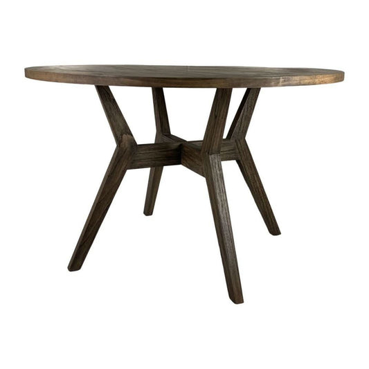 BALI SOLID MINDI WOOD TIMBER DARK BROWN/SOREL ROUND DINING TABLE 120 DIA