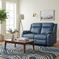 BARRON GENUINE MURANO LEATHER 2-SEATER  RECLINER SOFA W/USB PORT  MARINE BLUE - MyChocolateWood