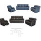 BARRON GENUINE MURANO LEATHER 3-SEATER  2-SEATER + 1 SINGLE RECLINER ARMCHAIR  LOUNGE SUITE MARINE BLUE - MyChocolateWood