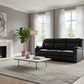 BARRON GENUINE MURANO LEATHER 3-SEATER  RECLINER SOFA W/USB PORT  BLACK - MyChocolateWood