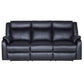 BARRON GENUINE MURANO LEATHER 3-SEATER  RECLINER SOFA W/USB PORT  BLACK - MyChocolateWood