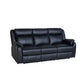 BARRON GENUINE MURANO LEATHER 3-SEATER  RECLINER SOFA W/USB PORT  BLACK - MyChocolateWood