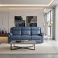 BARRON GENUINE MURANO LEATHER 3-SEATER  RECLINER SOFA W/USB PORT  MARINE BLUE - MyChocolateWood