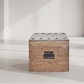 BASIL NAILHEAD OLD ELM TRUNK SIDE TABLE NATURAL WITH IRON ACCENTS - MyChocolateWood