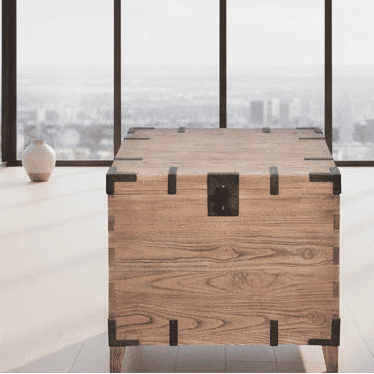 BASIL OLD ELM TRUNK SIDE TABLE LAMP TABLE NATURAL - MyChocolateWood