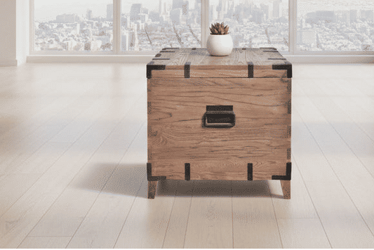 BASIL OLD ELM TRUNK SIDE TABLE LAMP TABLE NATURAL - MyChocolateWood