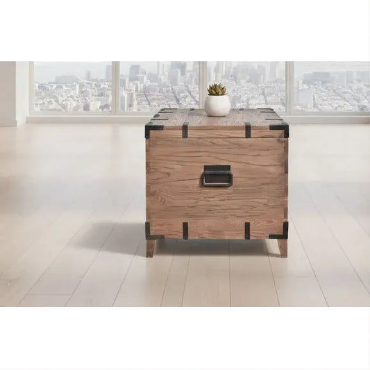 BASIL OLD ELM TRUNK SIDE TABLE LAMP TABLE NATURAL - MyChocolateWood