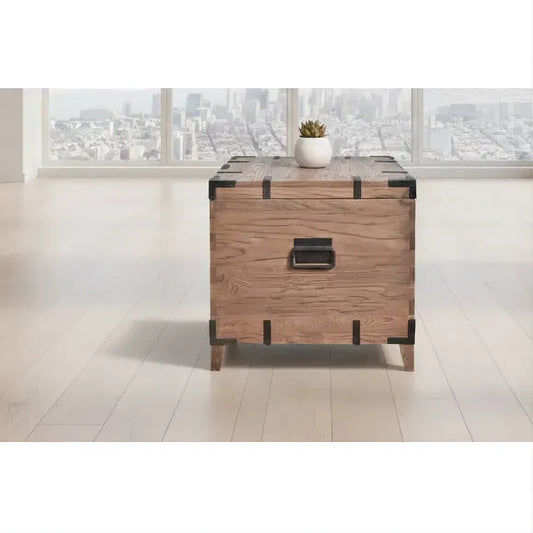 BASIL OLD ELM TRUNK SIDE TABLE LAMP TABLE NATURAL