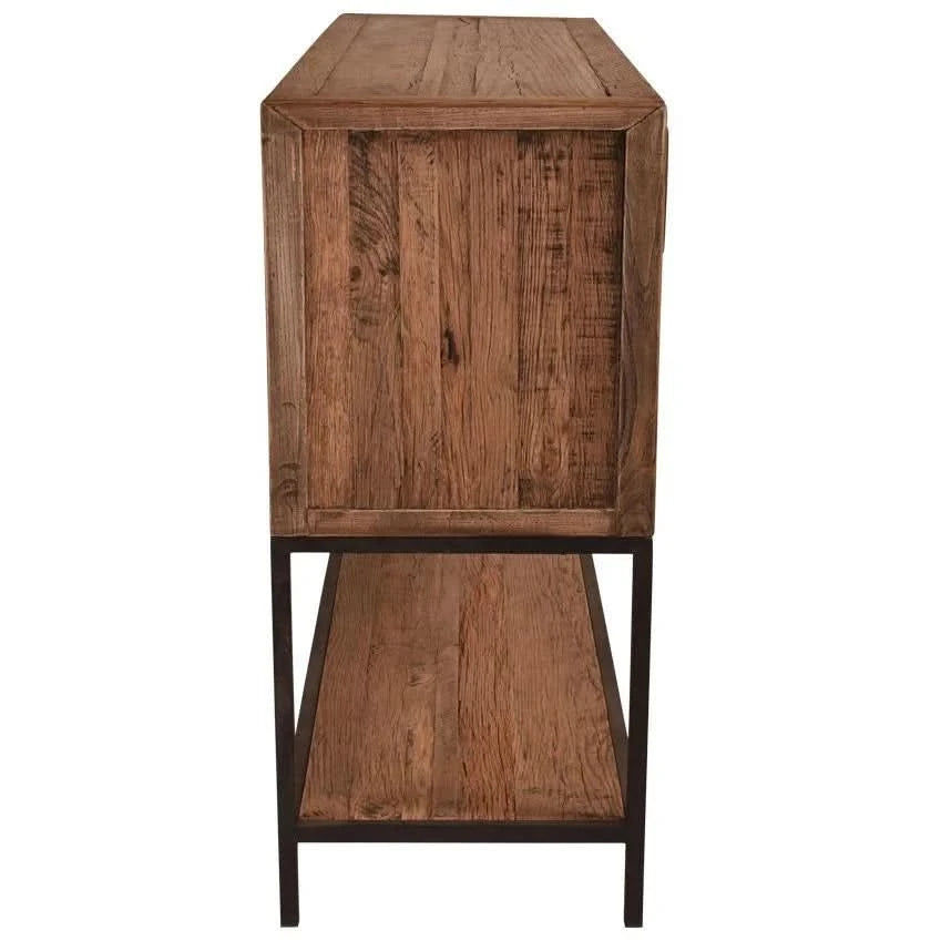 BASIL RECLAIMED OAK 6 DRAWER CHEST OF DRAWERS WITH BOTTOM SHELF - MyChocolateWood