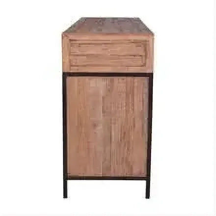 BASIL RECLAIMED OAK & IRON SIDEBOARD BUFFET 3 DRAWERS 3 DOORS LIGHT NATURAL (Copy)