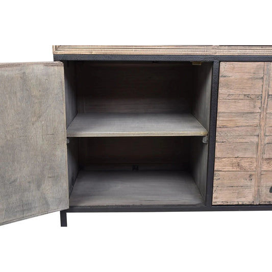 BASIL RECLAIMED OAK & IRON SIDEBOARD BUFFET 3 DRAWERS 3 DOORS LIGHT NATURAL (Copy) - MyChocolateWood