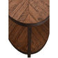 BASIL XL OVAL 2 TIER RECLAIMED OAK & IRON COFFEE TABLE - MyChocolateWood