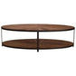 BASIL XL OVAL 2 TIER RECLAIMED OAK & IRON COFFEE TABLE - MyChocolateWood