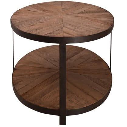 BASIL XL OVAL 2 TIER RECLAIMED OAK & IRON COFFEE TABLE - MyChocolateWood