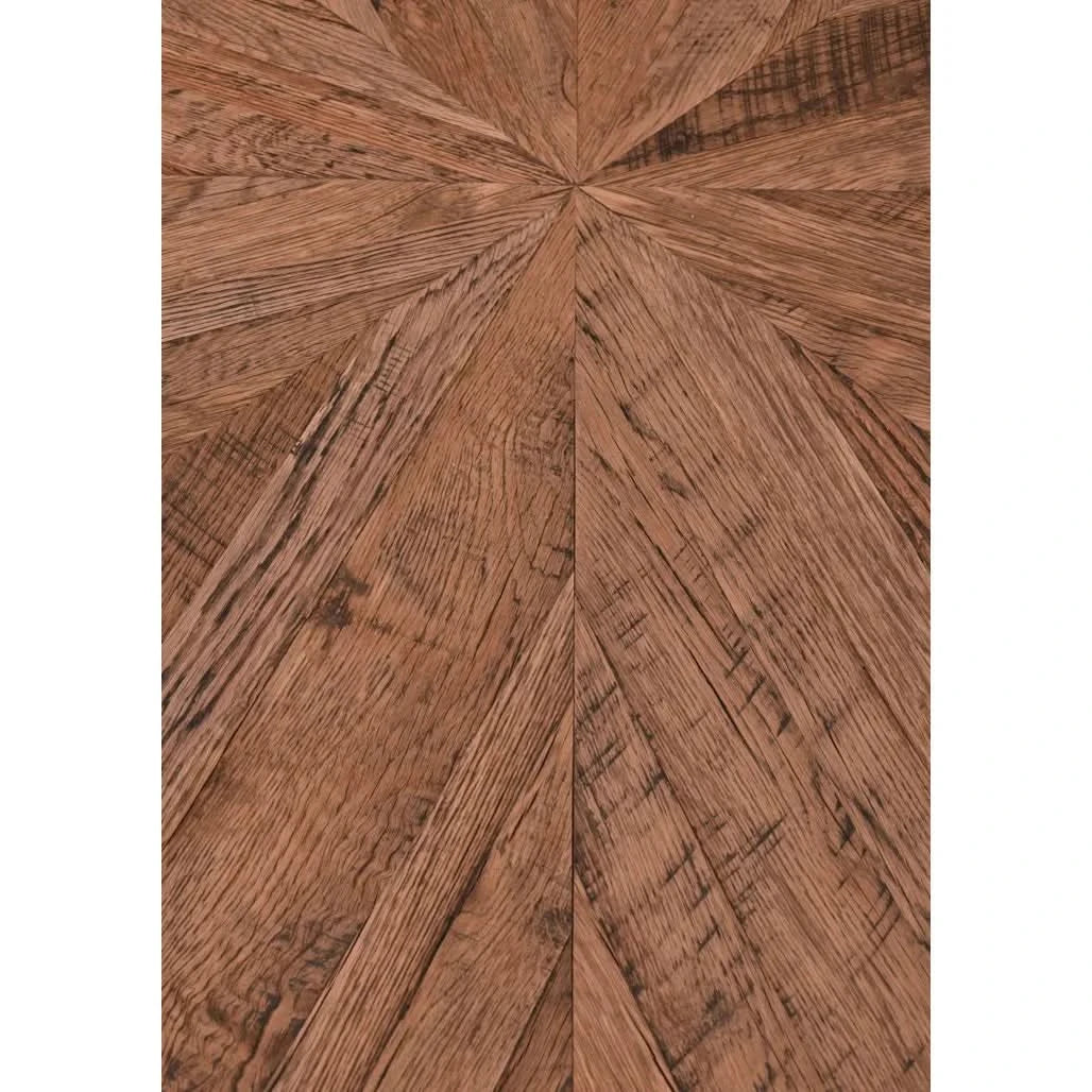 BASIL XL OVAL 2 TIER RECLAIMED OAK & IRON COFFEE TABLE - MyChocolateWood