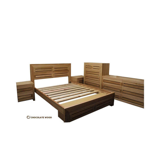 BAXTER QUEEN BEDROOM SUITE - SOLID TASSIE OAK TIMBER - MyChocolateWood