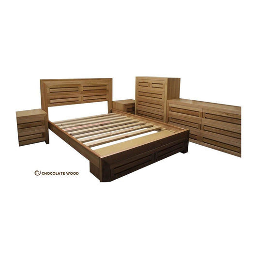 BAXTER QUEEN BEDROOM SUITE - SOLID TASSIE OAK TIMBER