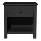 BAYLIN RUBBERWOOD 1-DRAWER  1-SHELF BEDSIDE TABLE BLACK - MyChocolateWood