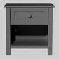 BAYLIN RUBBERWOOD 1-DRAWER  1-SHELF BEDSIDE TABLE BLACK - MyChocolateWood