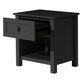 Baylin Rubberwood 1-Drawer 1-Shelf Bedside Table in Black - Chocolate Wood