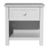 BAYLIN RUBBERWOOD 1-DRAWER  1-SHELF BEDSIDE TABLE WHITE
