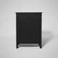 Baylin Rubberwood 4-Drawer Tallboy in Black - Chocolate Wood
