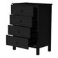 Baylin Rubberwood 4-Drawer Tallboy in Black - Chocolate Wood