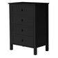 Baylin Rubberwood 4-Drawer Tallboy in Black - Chocolate Wood